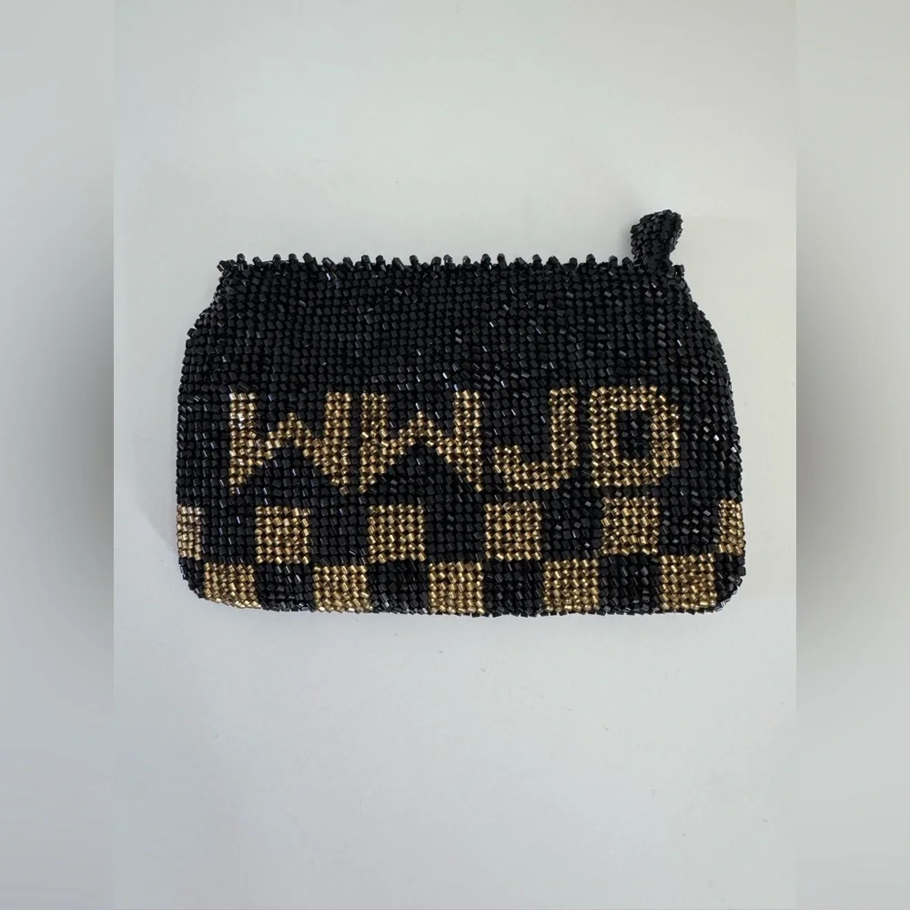 WWJD: What Would Jesus Do Checkered Beaded Coin Purse